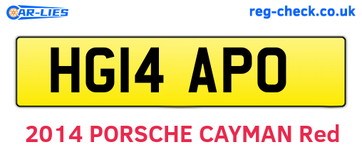 HG14APO are the vehicle registration plates.