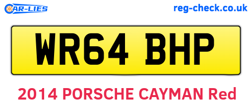 WR64BHP are the vehicle registration plates.
