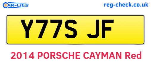 Y77SJF are the vehicle registration plates.