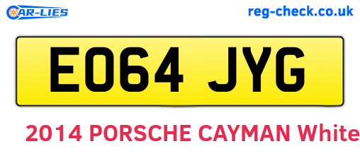 EO64JYG are the vehicle registration plates.