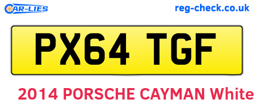 PX64TGF are the vehicle registration plates.