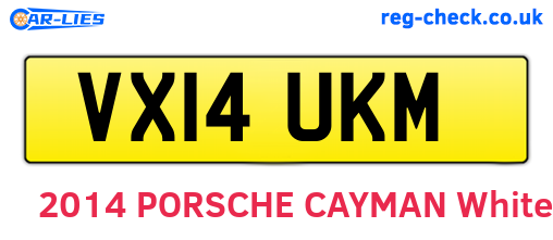 VX14UKM are the vehicle registration plates.