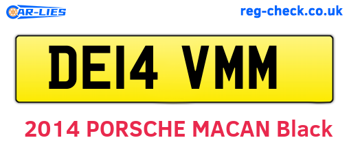 DE14VMM are the vehicle registration plates.