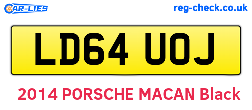 LD64UOJ are the vehicle registration plates.