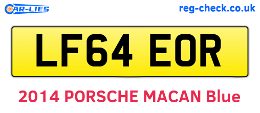 LF64EOR are the vehicle registration plates.
