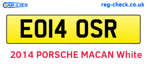EO14OSR are the vehicle registration plates.