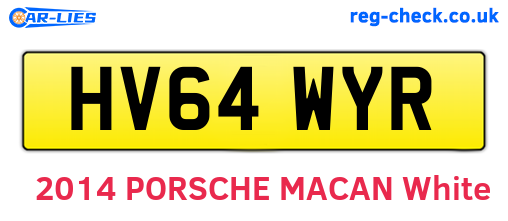 HV64WYR are the vehicle registration plates.