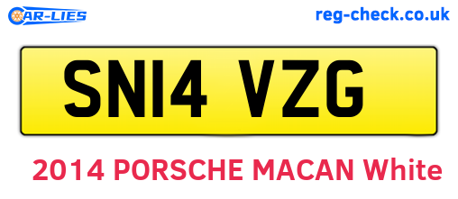 SN14VZG are the vehicle registration plates.