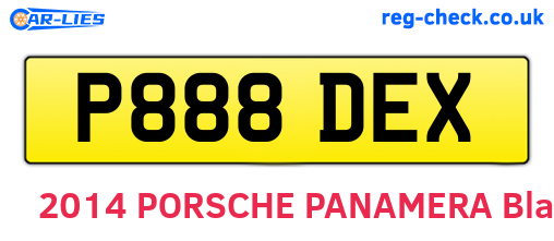 P888DEX are the vehicle registration plates.