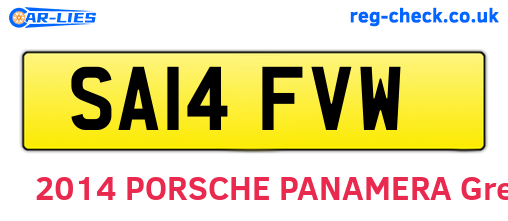 SA14FVW are the vehicle registration plates.