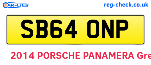 SB64ONP are the vehicle registration plates.