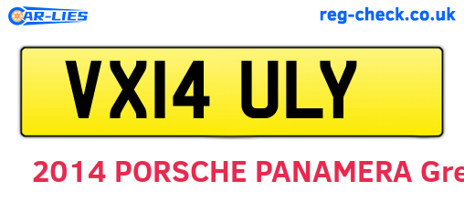 VX14ULY are the vehicle registration plates.