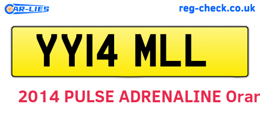 YY14MLL are the vehicle registration plates.