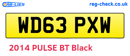 WD63PXW are the vehicle registration plates.