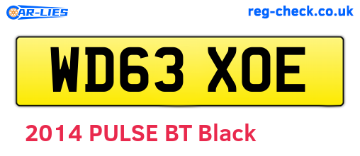WD63XOE are the vehicle registration plates.