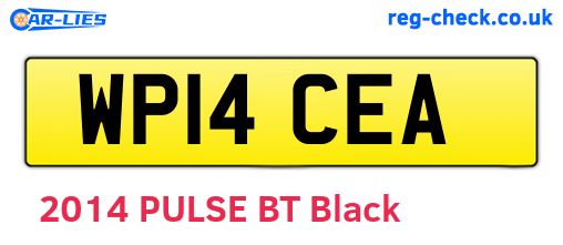WP14CEA are the vehicle registration plates.