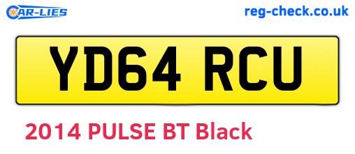 YD64RCU are the vehicle registration plates.
