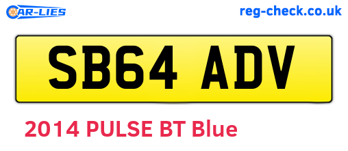 SB64ADV are the vehicle registration plates.