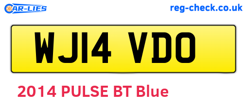WJ14VDO are the vehicle registration plates.