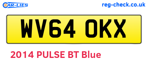 WV64OKX are the vehicle registration plates.