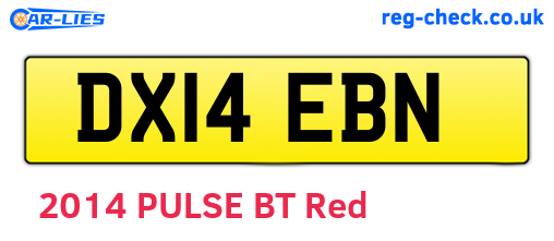 DX14EBN are the vehicle registration plates.