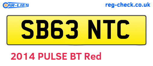 SB63NTC are the vehicle registration plates.