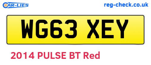 WG63XEY are the vehicle registration plates.