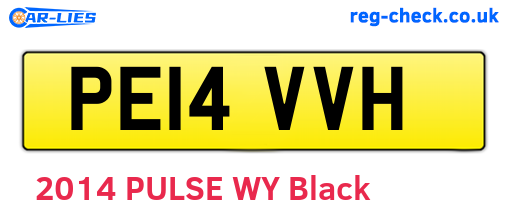 PE14VVH are the vehicle registration plates.