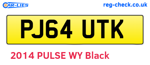 PJ64UTK are the vehicle registration plates.
