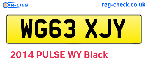 WG63XJY are the vehicle registration plates.