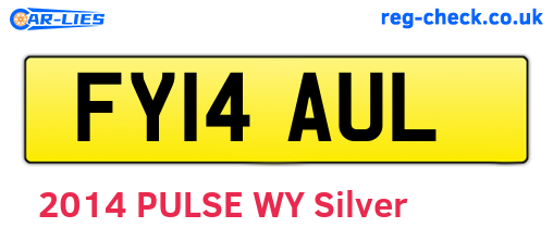 FY14AUL are the vehicle registration plates.