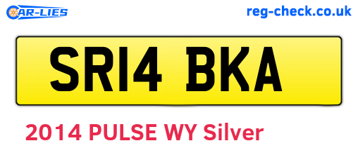 SR14BKA are the vehicle registration plates.