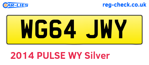 WG64JWY are the vehicle registration plates.