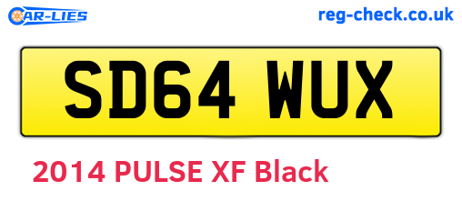 SD64WUX are the vehicle registration plates.