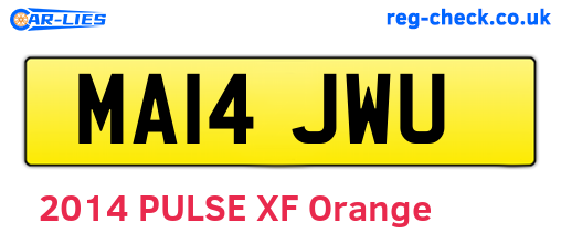 MA14JWU are the vehicle registration plates.