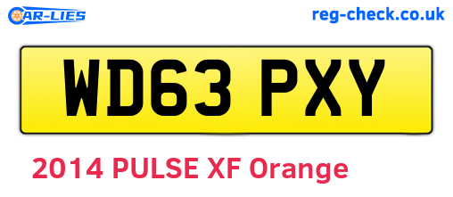 WD63PXY are the vehicle registration plates.