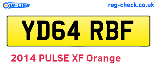 YD64RBF are the vehicle registration plates.