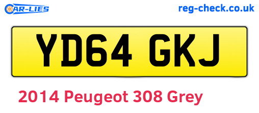 Grey 2014 Peugeot 308 (YD64GKJ)