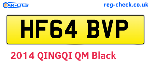 HF64BVP are the vehicle registration plates.