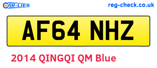 AF64NHZ are the vehicle registration plates.