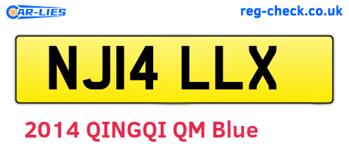 NJ14LLX are the vehicle registration plates.