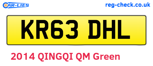 KR63DHL are the vehicle registration plates.