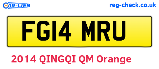 FG14MRU are the vehicle registration plates.