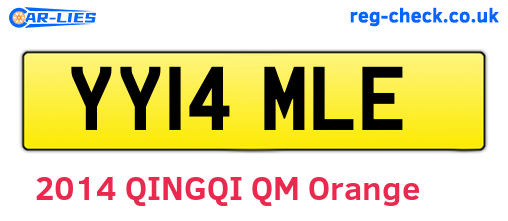 YY14MLE are the vehicle registration plates.