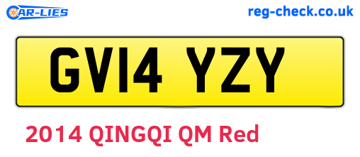 GV14YZY are the vehicle registration plates.