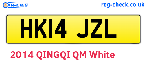 HK14JZL are the vehicle registration plates.