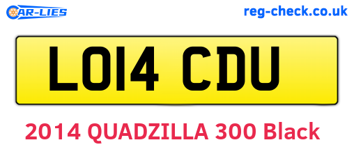 LO14CDU are the vehicle registration plates.