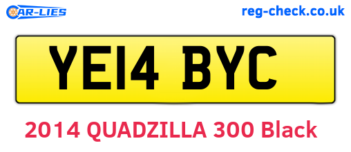 YE14BYC are the vehicle registration plates.