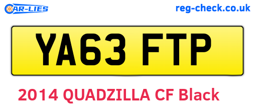 YA63FTP are the vehicle registration plates.
