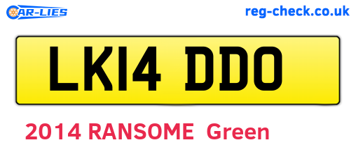 LK14DDO are the vehicle registration plates.
